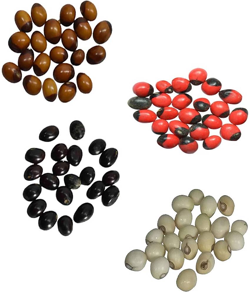 Yellow, White, Red, Black Gunja  - Chirmi Beads - Combo Pack - 21 Pieces x 4