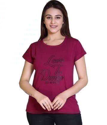 Ogarti Women Cotton Blend Printed Regular Fit Round Neck T-Shirt ( Grey )