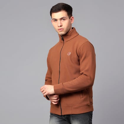 Brown Waffle Cotton Lycra Jacket-L