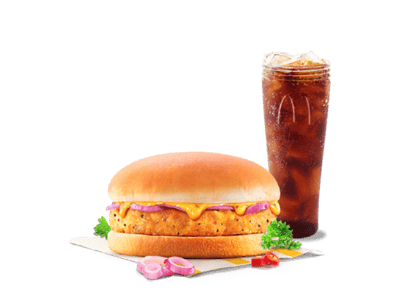 Veg Surprise Burger + 1 Coke