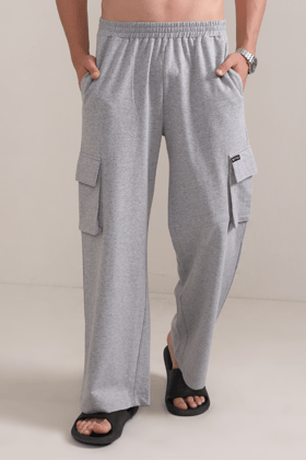 Melange Grey- Cargo pants-XS