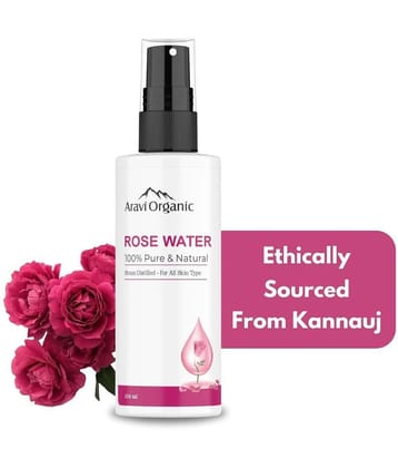 Aravi Organic 100% Pure & Natural Rose Water Steam Distilled Face Spray Toner For Skin & Hair-200 ml