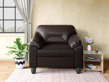 Rejoice 1 Seater Sofa (Synthetic Leather, Coffee Brown) Rejoice 1 Seater Sofa (Synthetic Leather, Coffee Brown)