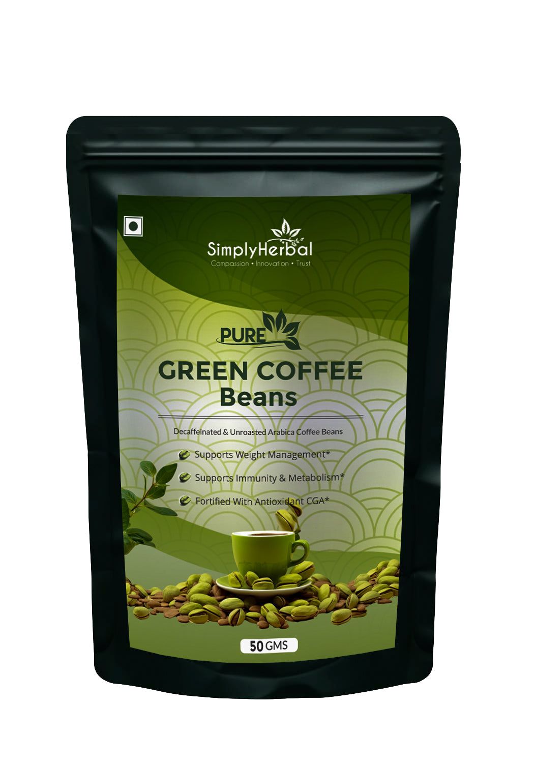 Simply Herbal Pure Unroasted Green Coffee Beans 50g