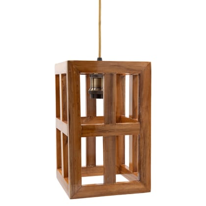 The Weaver's Nest Rustic Vintage Teak Wood Hanging Light/Lamp,  Pendant Light for Home Decor, Living Room, Study Room