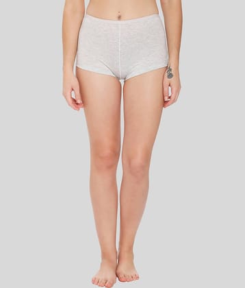 ILRASO Cotton Solid Women's Boy Shorts ( Grey )