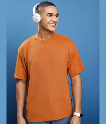 Ketch Pack of 1 Polyester Oversized Fit Men's T-Shirt ( Rust )