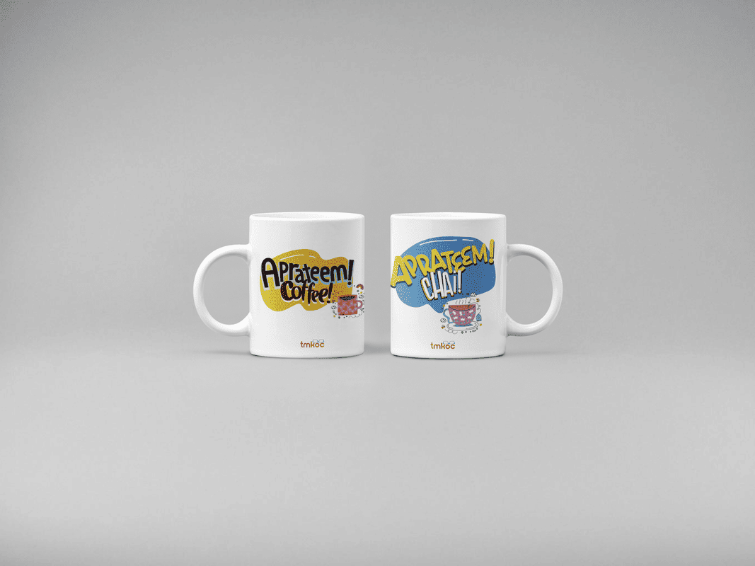 Taarak Mehta Ka Ooltah Chashmah|Ceramic Printed White Coffee Mug 325ML Pack of 2
