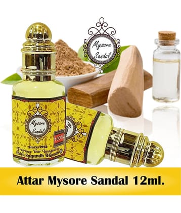 INDRA SUGANDH BHANDAR Attar For Men|Women Pure Mysore Sandal - Original Chandan Rich & Antique Long Lasting Fragrance 12ml Rollon Pack