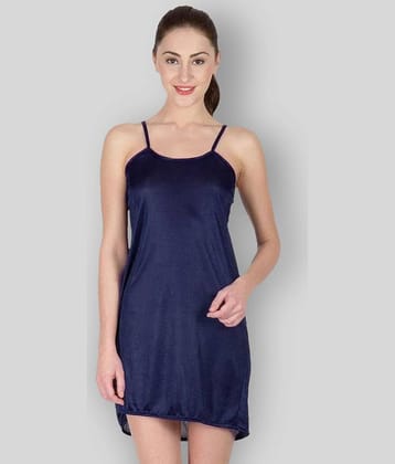 You Forever - Navy Blue Satin Women's Nightwear Night Dress ( Pack of 1 )