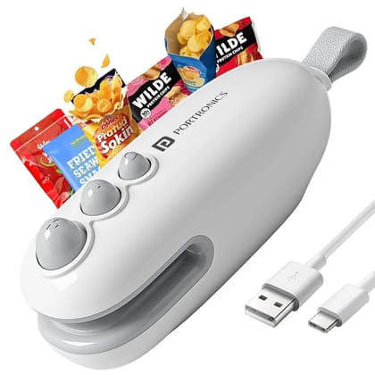 Portronics Locksy 2-in-1 Mini Bag Sealer & Cutter | Type-C Rechargeable Portable Food Bag Sealer with Magnetic Back, Strong Heating Seal & Sharp Cutter for Chips, Snacks & Food Storage Portronics Locksy 2-in-1 Mini Bag Sealer & Cutter | Type-C Rechargeable Portable Food Bag Sealer with Magnetic Back, Strong Heating Seal & Sharp Cutter for Chips, Snacks & Food Storage