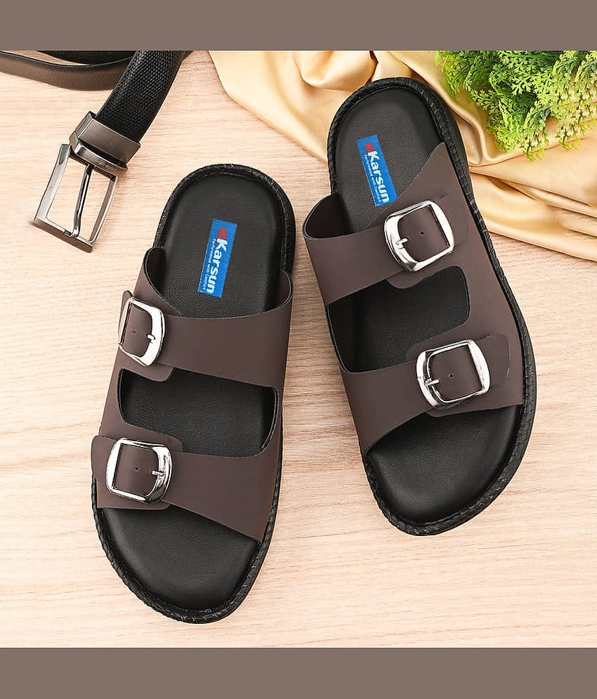 Karsun Brown Men's Thong Flip Flop