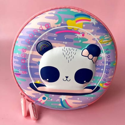 Amazing Cartoon Design Large Capacity Organizer with Compartments for Kids with zipper(Hard Case)-Panda