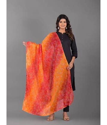 Apratim Orange Cotton Blend Women's Dupatta - ( Pack of 1 )