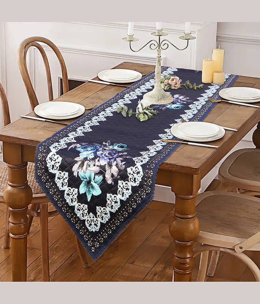 Cotton 4 Seater Table Runner ( 193 cm x 33 cm ) Single - Blue