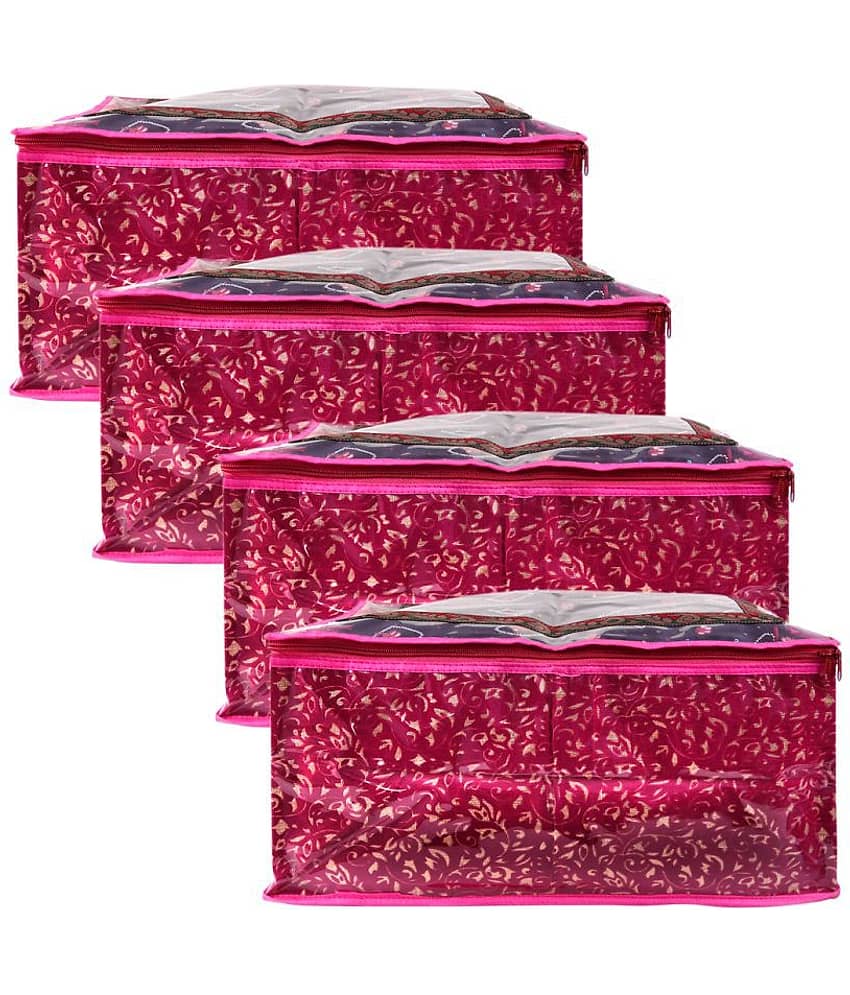 Apratim Pink Saree Covers - 4 Pcs