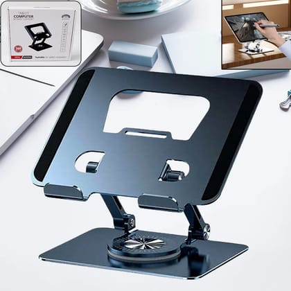 360 Rotating Adjustable Metal Laptop Stand Foldable Height & Angle Adjustable Laptop Holder for MacBook, Notebook & Tablets | Heavy Duty Carbon Steel Cooling Stand (10kg Capacity | Random Color) 360 Rotating Adjustable Metal Laptop Stand Foldable Height & Angle Adjustable Laptop Holder for MacBook, Notebook & Tablets | Heavy Duty Carbon Steel Cooling Stand (10kg Capacity | Random Color)