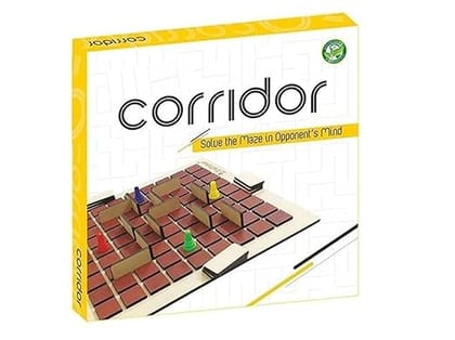 Braintastic Corridor Board Game for Kids, Adults, Family| Age 8+ Years (Smart Kids 4+ Years)|Interesting Mind, Strategy Game for Home, Travel| Super Fun to Play| 2-4 Players|Brown Color|