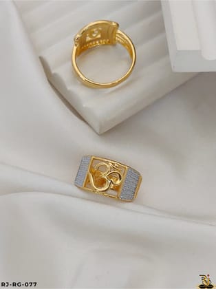 Unique and latest om design gold plated rings-RG-077-20
