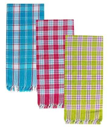 Feather Green Set of 3 Non Terry Bath Towel Multi - Multi