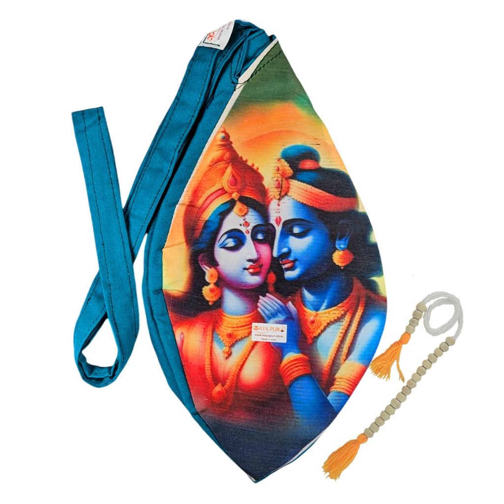MAYAPURI Pure Cottom Radha Krishna Printed Multicolor Japa Mala Bag, Beads Bag Or Chanting Bag with Zip Pocket and Sakshi Mala Counter (Multicolor, Pack of 1) - Pooja Needs | Buy online on ZillyBuy