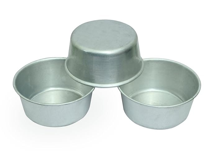 Dharam Paul Traders Aluminium Ice Bowls/Ice Donga Set/Barf Dibba,Set Of 3,Silver