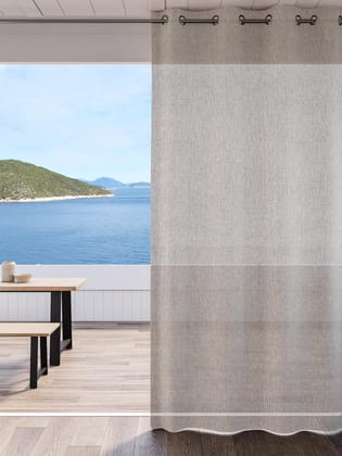 DDECOR - Pack of 1 Piece of 9FT Long Door Sheer Curtain, Beige