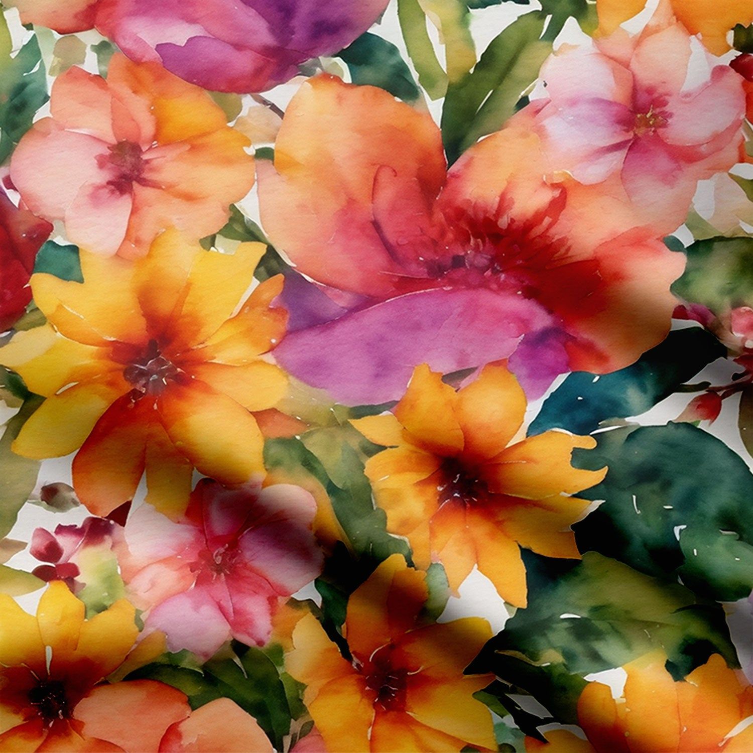 Big Lily Flower Print Fabric-Cotton