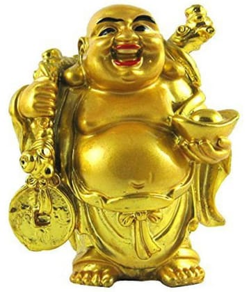 Laughing Buddha With Ingot And Money For Wealth