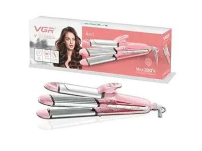 VGR 4-in-1 Hair Beauty Styler, Curler, Crimper, Wavying V-563 Professional Hair Styler (Pink)