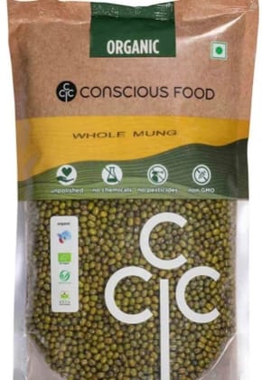 Conscious Food Green Gram / Whole Moong 500g Organic