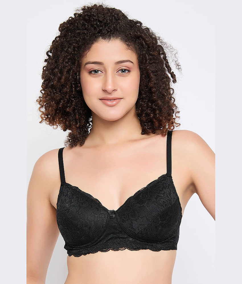 Clovia Lace Women's T-Shirt Bra ( Black ) BR2001E13