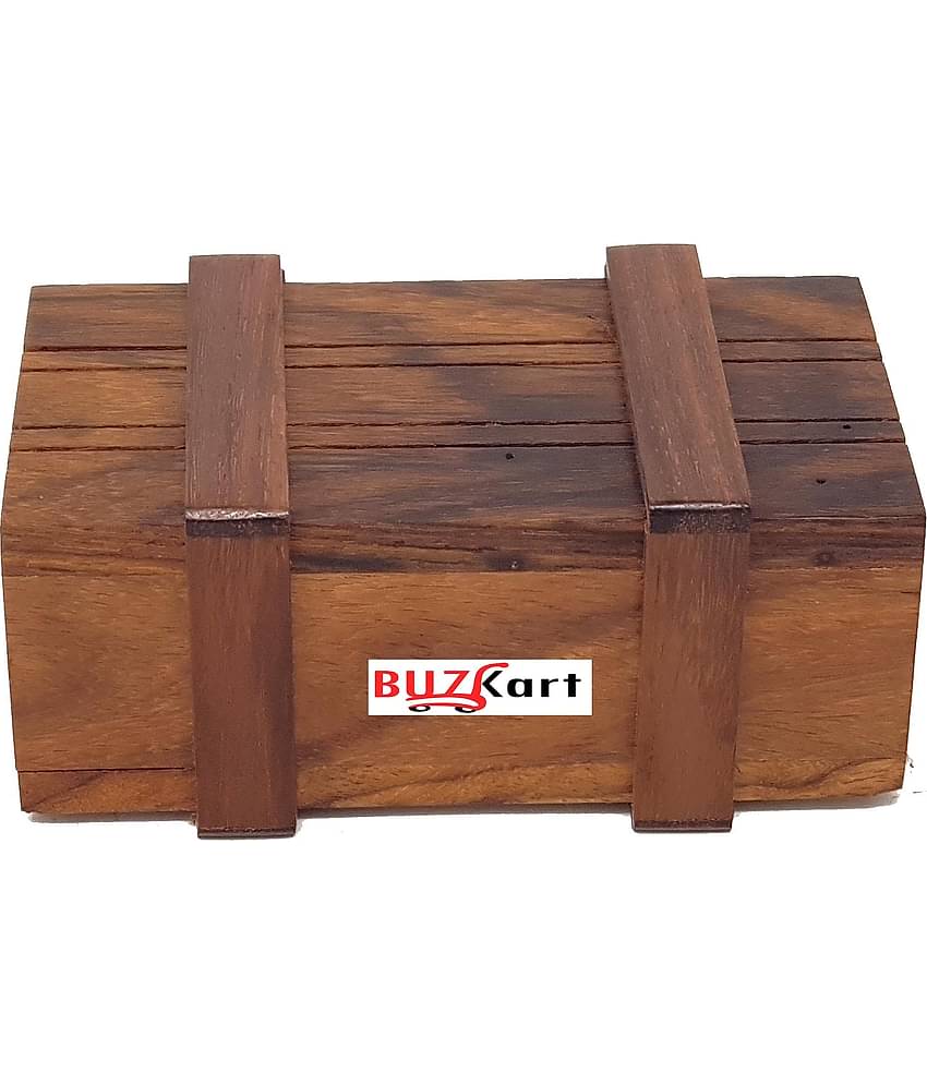 BuzyKart® Handmade Indian Wooden Puzzle Magic Box Game - Wooden Toy Game - Brain Teaser