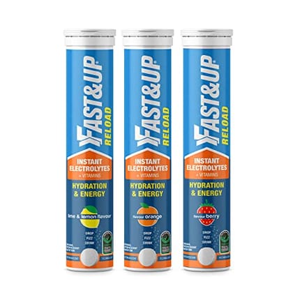 Fast&Up Reload electrolyte energy and hydration - sports drink - 20 effervescent tablets - Multi flavour Fast&Up Reload electrolyte energy and hydration - sports drink - 20 effervescent tablets - Multi flavour