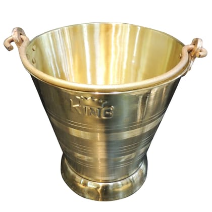 Large Brass Bucket 11 Liter | Premium Indian Brassware, Height : 12 Inch (ZMAS612 F)