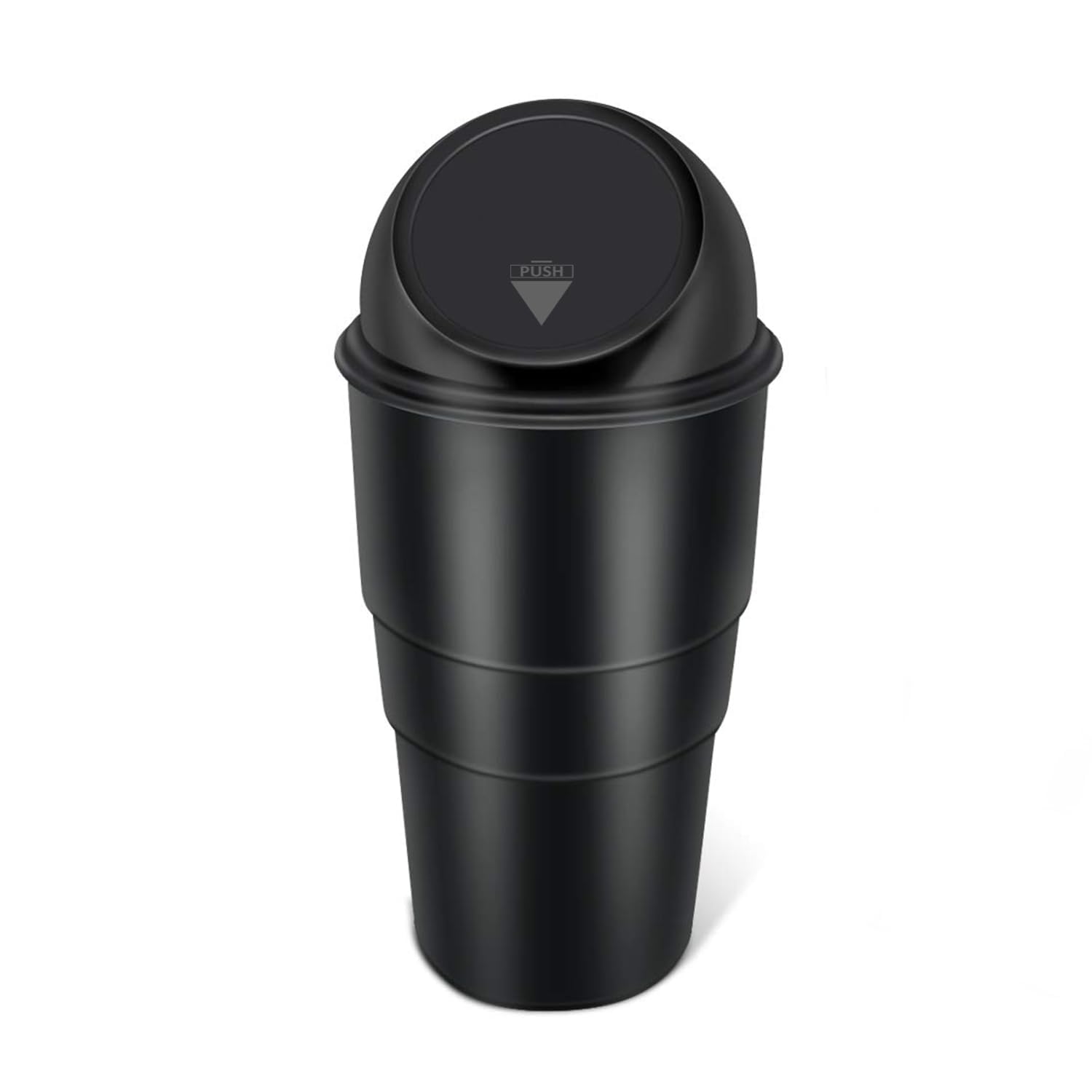 Mini Car Dustbin Portable Push Top Trash Bin for Car Home and Office Black Pack of 1