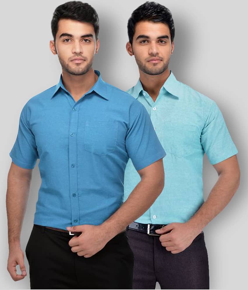 DESHBANDHU DBK - Multicolor Cotton Regular Fit Men's Formal Shirt (Pack of 2)
