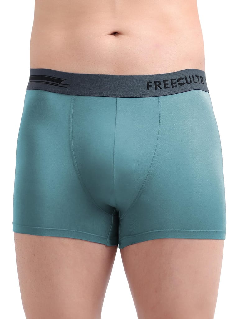FREECULTR Men's Underwear Anti Bacterial Micromodal Airsoft Trunk - Non Itch No Chaffing Sweat Proof -  Pack of 1-Martini Blue