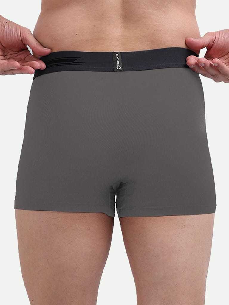 FREECULTR Men's Underwear Anti Bacterial Micromodal Airsoft Trunk - Non Itch No Chaffing Sweat Proof - Pack of 1-Smoke Grey