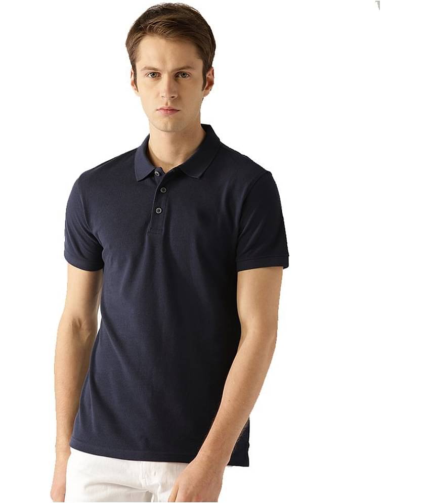Galatea Navy Slim Fit Polo T Shirt