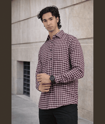 DESHBANDHU DBK Flannel Regular Fit Checks Full Sleeves Men's Casual Shirt - White ( Pack of 1 )