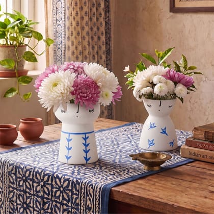 Leaf Ceramic Flower Vase [Pack Of 1] (5 Inches x 4 Inches)