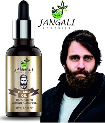 PURE JANGALI ORGANICS Beard and Moustache Oil,| Non-Sticky, Light Beard Oil for Men -30ML