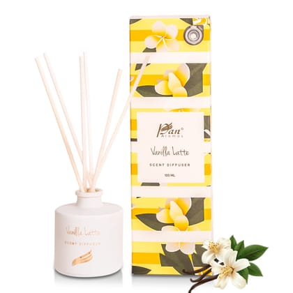 Vanilla Latte Scented Reed Diffuser - Crystal Collection (100ml)-vanilla-latte