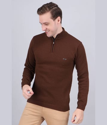 FEVERFEW Acrylic Henley Neck Men's Full Sleeves Pullover Sweater - Olive ( Pack of 1 )