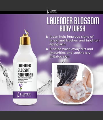 Luster Cosmetics Lavender Blossom Body Wash Shower Gel | Provides Calming Skin & Improves Elasticity | Shower Gel 300 mL
