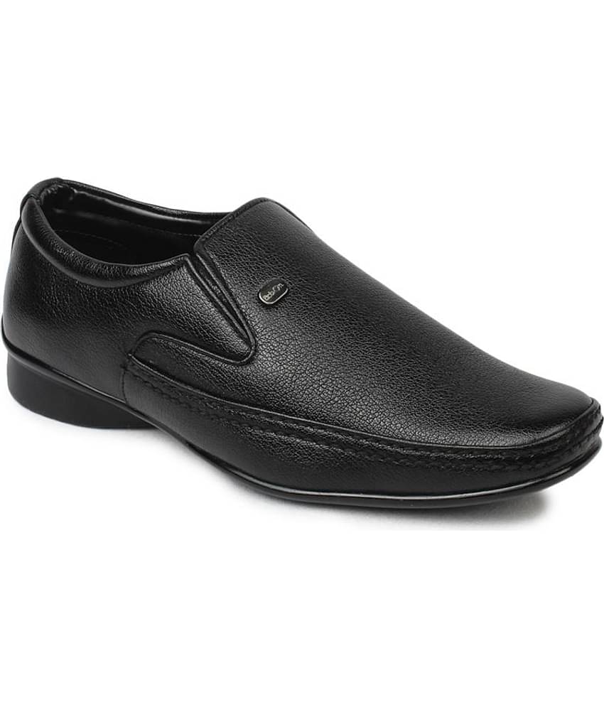 Action Slip On Artificial Leather Black Formal Shoes
