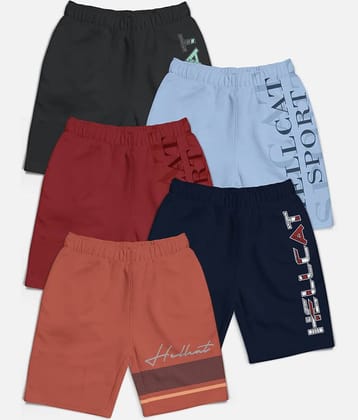 HELLCAT Pack of 5 Cotton Blend Shorts For Boys ( Multi Color )