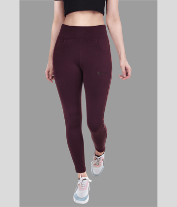 IDASS - Lycra Slim Fit Wine Women's Jeggings ( Pack of 1 )