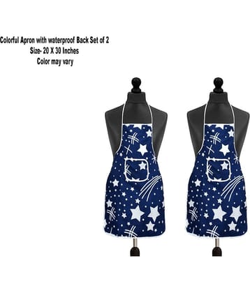 Aazeem Set of 2 Blue Printed Cotton Apron